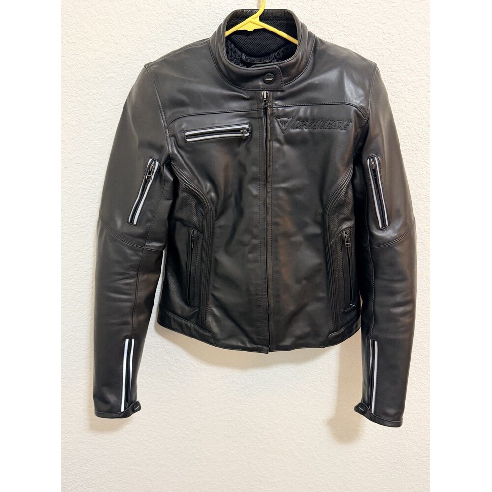NEW Dainese Womens Black Leather Riding Jacket Nikita Motorcycle Euro 44 US 6